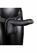 Ribbed Hollow Strap-On with Balls - 8\