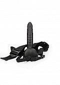 Ribbed Hollow Strap-On with Balls - 8\