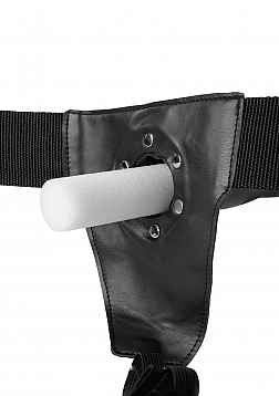 Ouch! - Ribbed Hollow Strap-on with Balls - 8\'\' / 21 cm