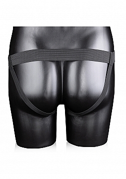 Ouch! - Ribbed Hollow Strap-on with Balls - 8\'\' / 21 cm