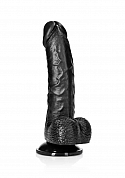 6 " Cock With Balls - Regular Curved - Black....