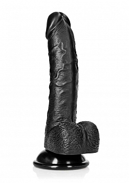 7 " Cock With Balls - Regular Curved - Black..