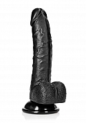 7 " Cock With Balls - Regular Curved - Black..