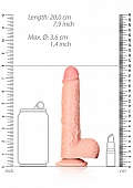 Straight Realistic Dildo with Balls and Suction Cup - 7\