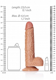 Straight Realistic Dildo with Balls and Suction Cup - 8\