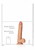 Straight Realistic Dildo with Balls and Suction Cup - 12\