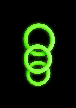 3 pcs Cock Ring Set - Glow in the Dark..