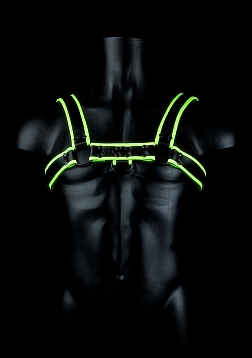 Chest Bulldog Harness  - Glow in the Dark - S/M..