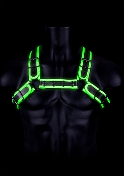 Buckle Bulldog Harness - Glow in the Dark - S/M..