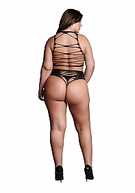 Helike XLV - Two Piece with Open Cups, Crop Top and Pantie - Plus Size