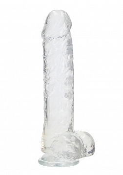 10" / 25.4 cm Realistic Dildo With Balls - Transparent..