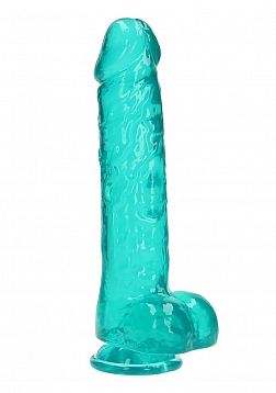 10" / 25.4 cm Realistic Dildo With Balls - Turquoise..