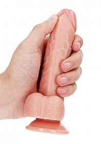 Curved Realistic Dildo with Balls and Suction Cup - 6\