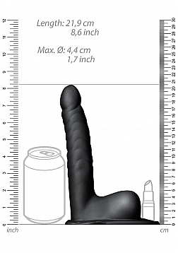 Ouch! - Ribbed Hollow Strap-on with Balls - 8\'\' / 21 cm