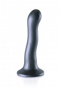 Ultra Soft Curvy G-Spot Dildo - 7'' / 17 cm - Gun Metal..