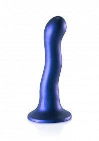 Ultra Soft Curvy G-Spot Dildo - 7'' / 17 cm - Metallic Blue..