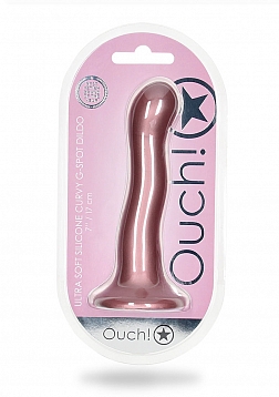 Ouch! - Ultra Soft Curvy G-Spot Dildo - 7\'\' / 17 cm - Rose Gold