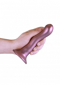 Ouch! - Ultra Soft Curvy G-Spot Dildo - 7\'\' / 17 cm - Rose Gold
