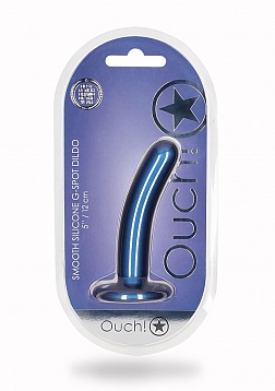 Ouch! - Smooth G-Spot Dildo - 5\'\' / 12 cm - Metallic Blue