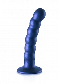 Beaded G-Spot Dildo - 5'' / 13 cm - Metallic Blue..