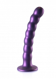 Beaded G-Spot Dildo - 6,5'' / 16,5 cm - Metallic Purple..