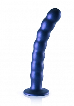 Beaded G-Spot Dildo - 8'' / 20,5 cm - Metallic Blue..