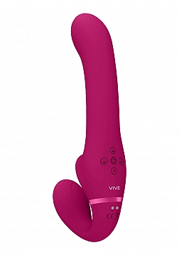 Dual Pulse-Wave & Airwave Strapless Strapon - Pink..