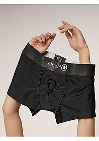 Ouch! Vibrating Strap-on Boxer - Black - XS/S