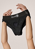 Ouch! Vibrating Strap-on Hipster - Black - M/L