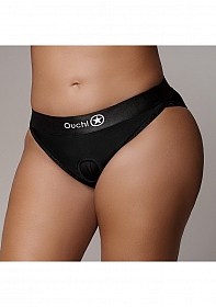 Ouch! Vibrating Strap-on Hipster - Black - XL/XXL