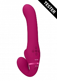 Dual Vibrating & Air Wave Tickler Strapless Strapon - Pink - Tester..
