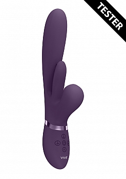 Thrusting G-Spot Vibrator with Flapping Tongue and Pulse Wave Stimulator - Purple - Tester..