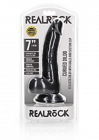 Curved Realistic Dildo with Balls and Suction Cup - 7\