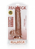 Straight Realistic Dildo with Balls and Suction Cup - 10\