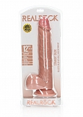 Straight Realistic Dildo with Balls and Suction Cup - 12\