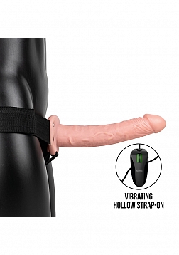 Vibrating Hollow Strapon without Balls - 10'' / 24,5 cm..