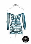 Long-Sleeved Net Mini Dress - One Size