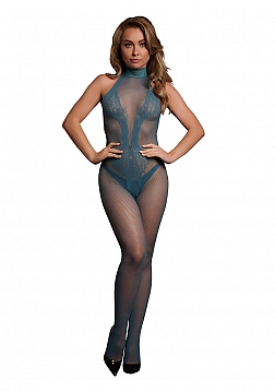 Fishnet and Lace Bodystocking - One Size