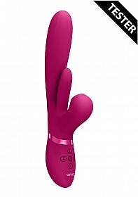 Thrusting G-Spot Vibrator with Flapping Tongue and Air Wave Stimulator - Pink - Tester..