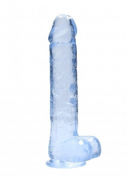 9" / 25 cm Realistic Dildo With Balls - Blue