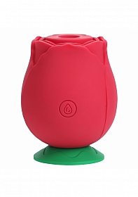 The Rose - 10 Speed Air Pulse Vibe - Silicone - Rechargeable - Waterproof - Red