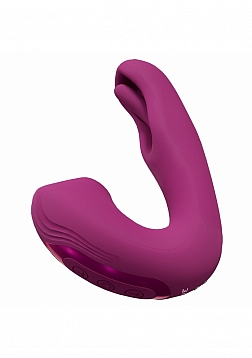 Yuna - Rechargeable Dual Action Airwave Vibrator with Innovative G-Spot Flapping Stimulator - Pink