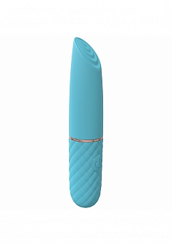 Beso - 10 Speed Vibrating Mini-Lipstick - Silicone - Rechargeable - Waterproof - Blue