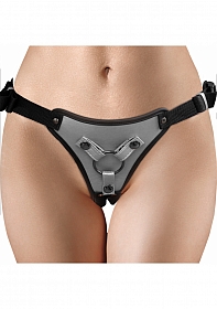 Ouch! - Metallic Strap-On Harness - Gunmetal