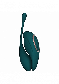 Twitch 2 - Rechargeable Suction & Flapping Vibrator with Remote Control Vibrating Egg - Forest Green