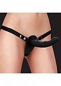 Ouch! - Silicone Ridged Strap-On - Adjustable - Black
