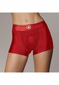 Ouch! Vibrating Strap-on Boxer - Red - XS/S