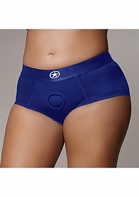 Ouch! Vibrating Strap-on Brief - Royal Blue - XL/XXL