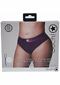 Ouch! Vibrating Strap-on Thong with Removable Butt Straps - Purple - XL/XXL
