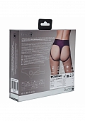 Ouch! Vibrating Strap-on Thong with Removable Butt Straps - Purple - XS/S